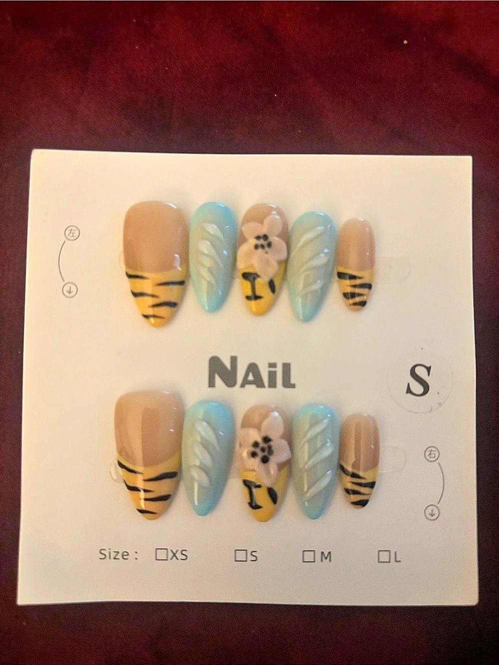 Blue & Yellow Floral Press-On Nails